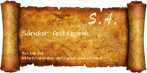 Sándor Antigoné névjegykártya